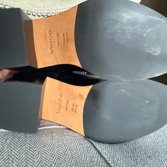 Vince Dani Elegant Black Leather Knee-High Boots - Picture 8 of 9